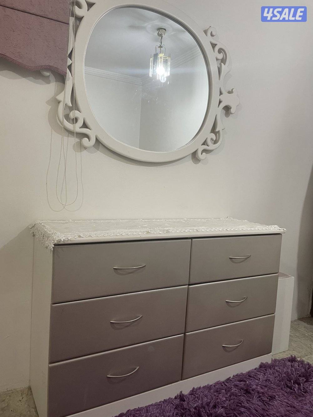 غرفة نوم تفصال للبيع كاملة مع ستارة رول و سجادة للتواصل7