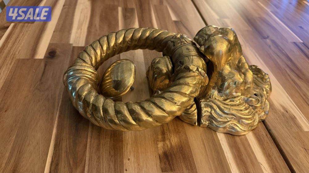 مطقاقه باب نحاس اصفر كامل صب انتيك على شكل اسد2