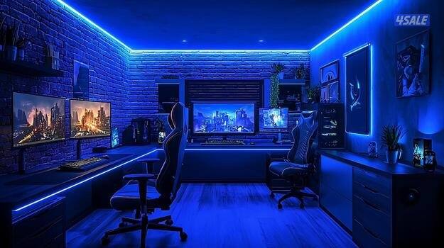 تصميم وتنفيذ اضائات وديكورات غرف العاب الفيديو2