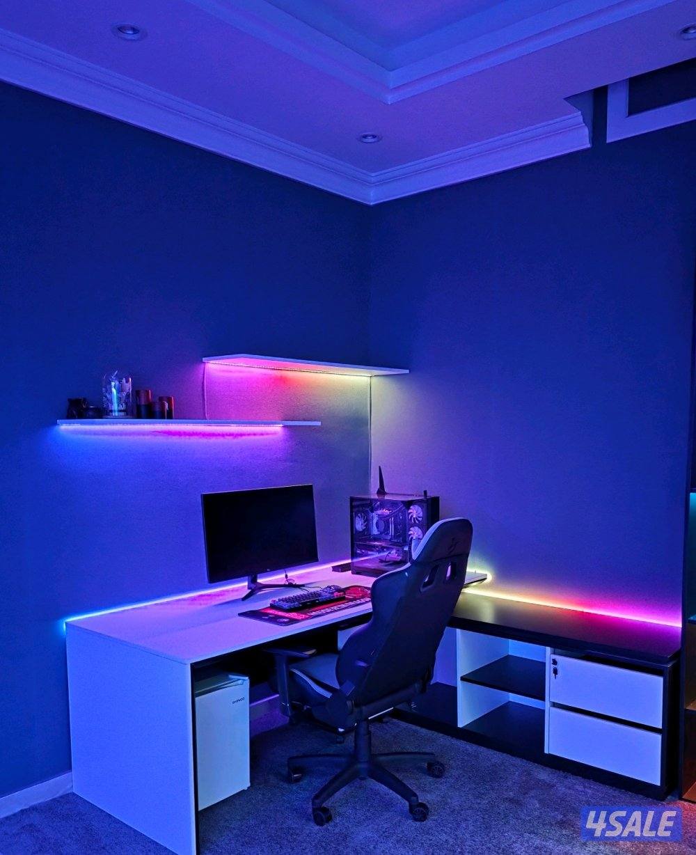 تصميم وتنفيذ اضائات وديكورات غرف العاب الفيديو3