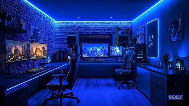 تصميم وتنفيذ اضائات وديكورات غرف العاب الفيديو4