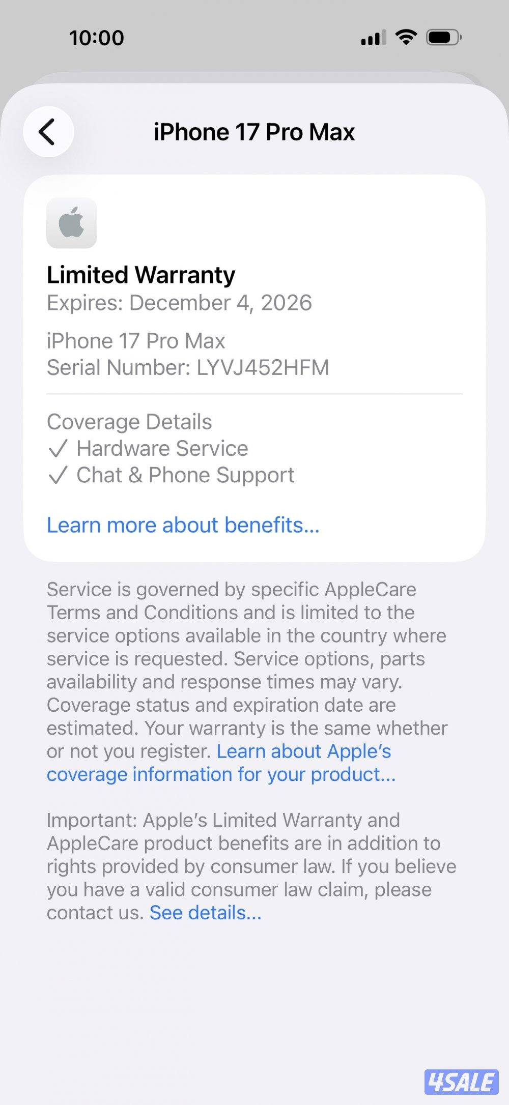 iPhone 17 Pro Max 256GB (Arabic Version)Orange Used.9