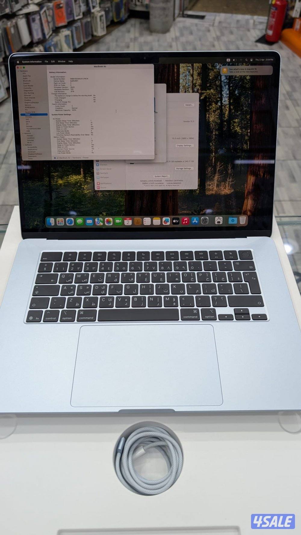 Macbook air m4 15 inch 16 gb 256 gb used like new battery 100 23