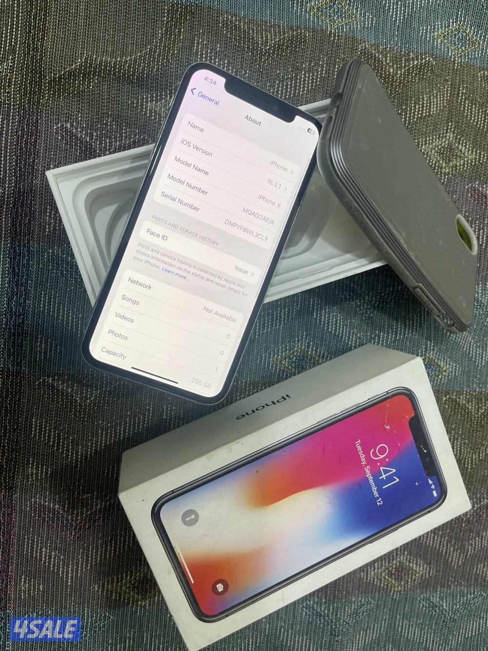 ايفون اكس ابيض 256 قيقا بطارية 100 شغال تمام3