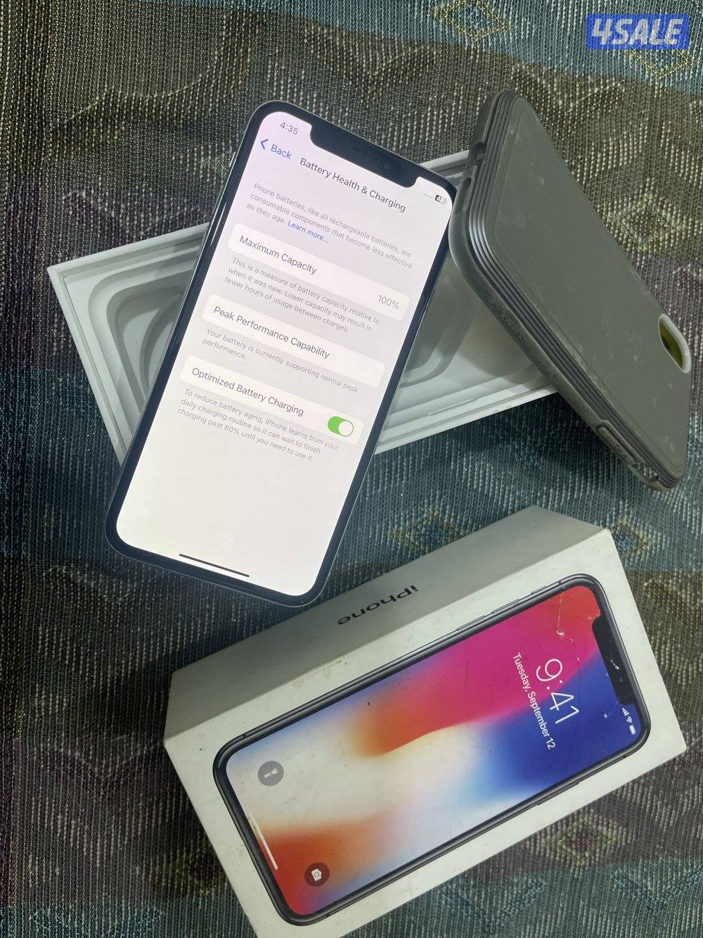 ايفون اكس ابيض 256 قيقا بطارية 100 شغال تمام5