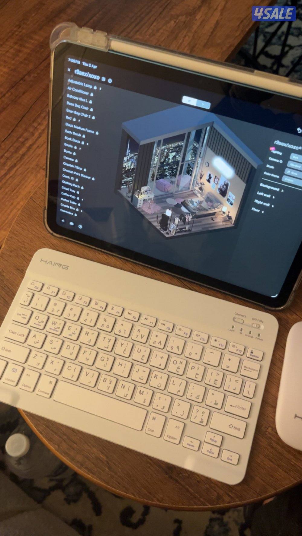كيبورد ايباد keyboard for iPad مع ماوس with لا سلكي mouse0