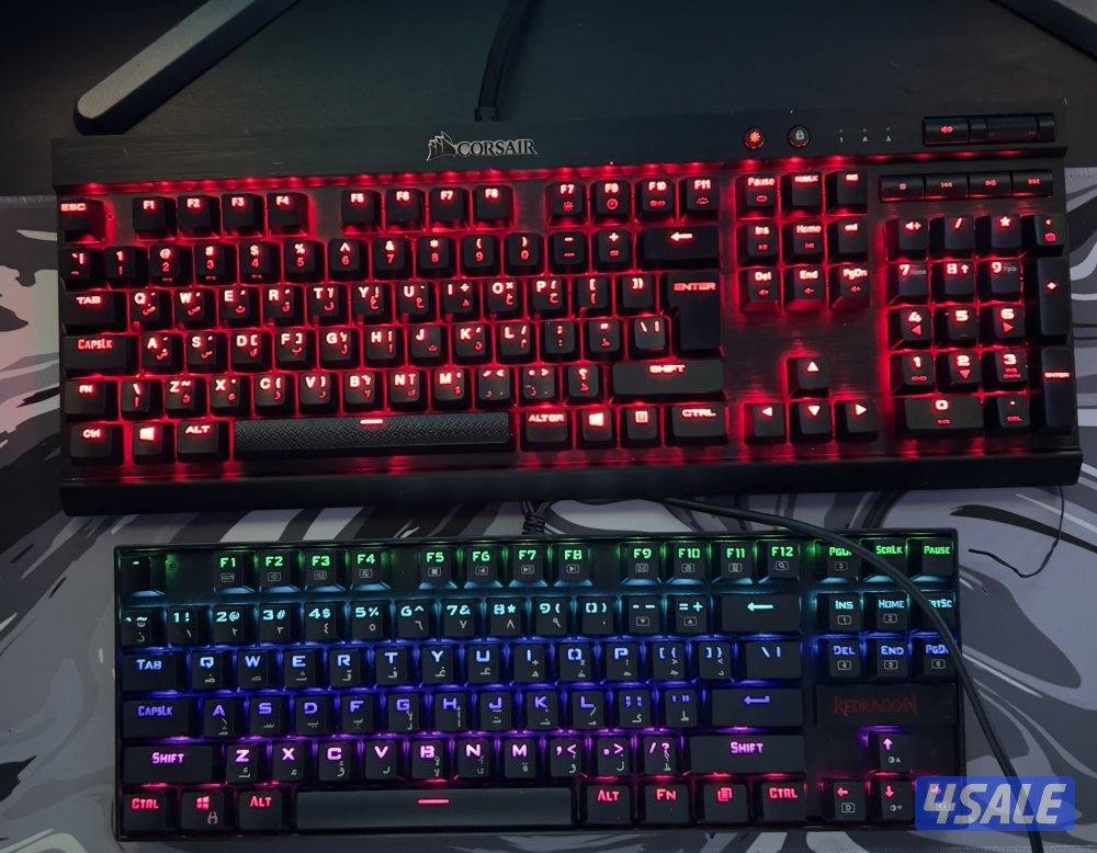 بيعه سريعه كيبورد احترافي من كورسير وكيبورد ريدراجون وسماعة هايبر اكس0
