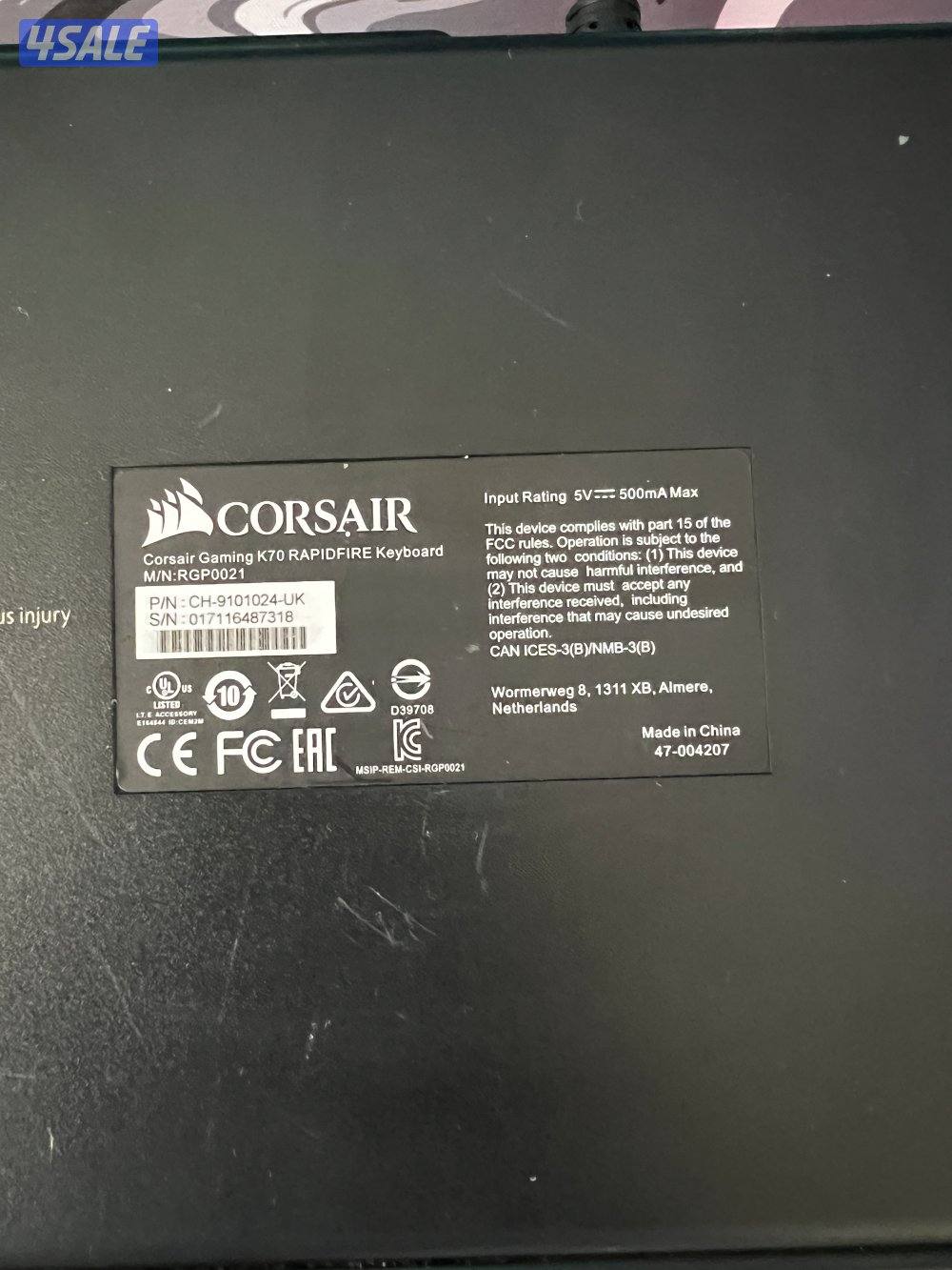 بيعه سريعه كيبورد احترافي من كورسير وكيبورد ريدراجون وسماعة هايبر اكس4