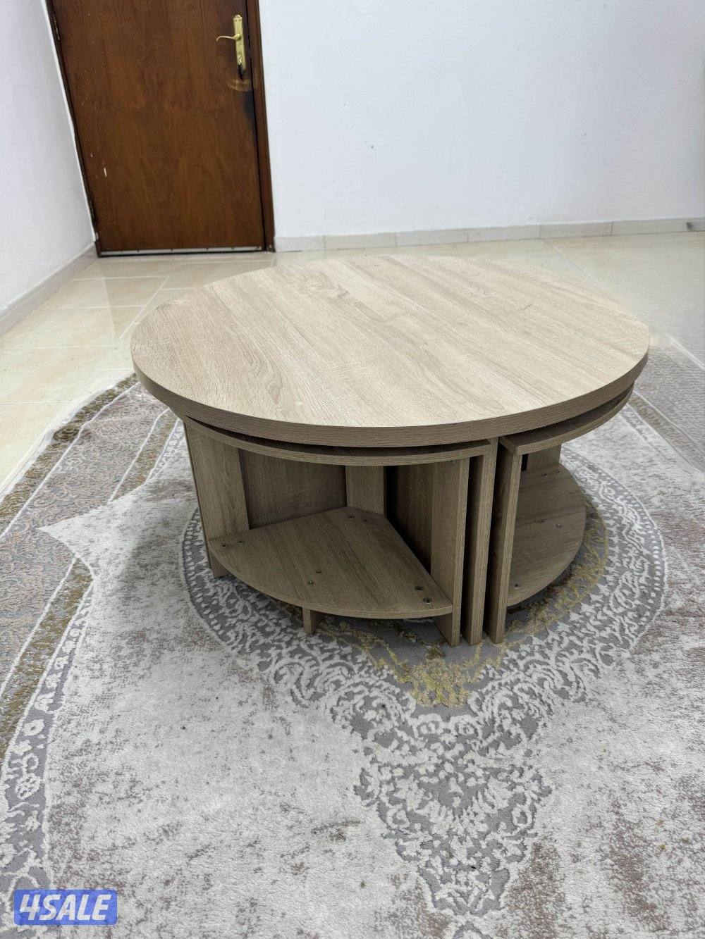 IKEA Round Table with 3 Nested Side Tables – For Sale0