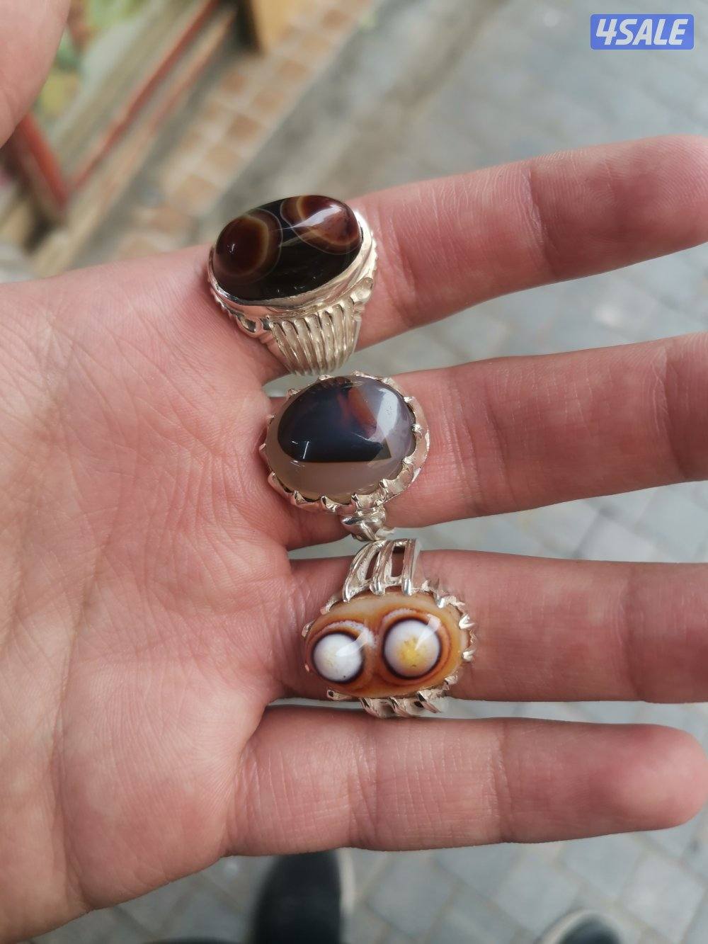 خواتم فضه حجار اصليه كل واحد عليه سعر1