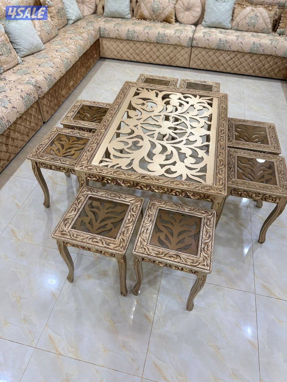 للبيع جلسات صالة كاملة مع طاولات وستاند موضح بالصور ⬆️⬆️ لتواصل واتس1