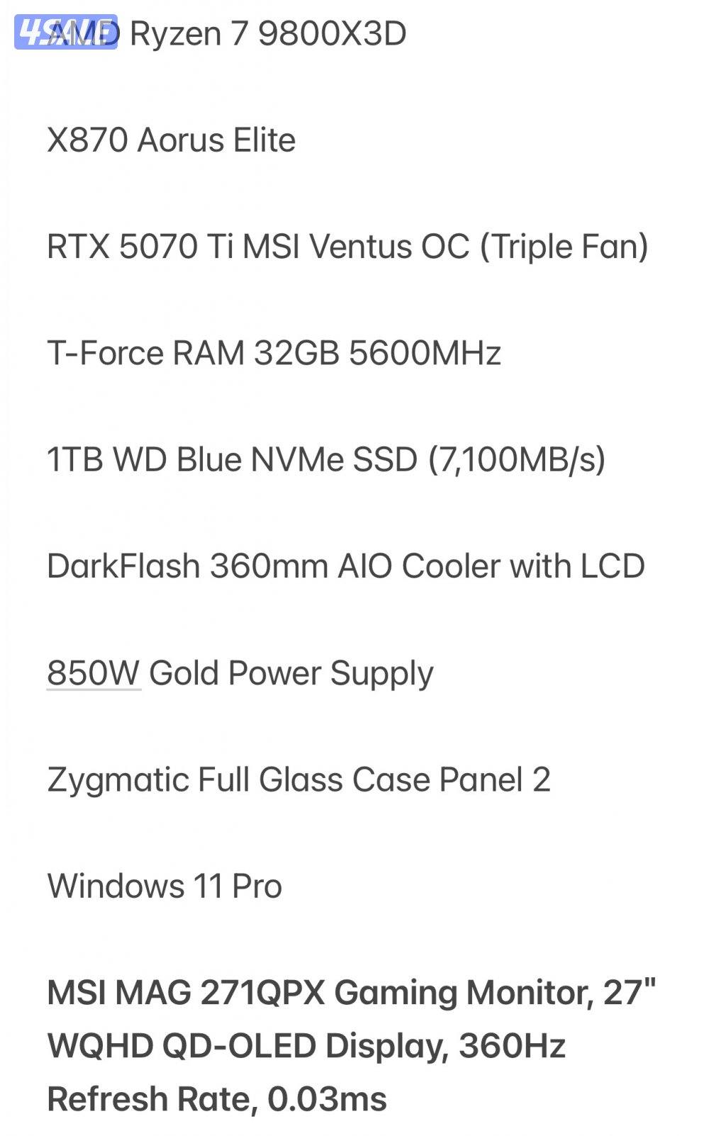 Ryzen 9800x3d rtx 5070ti0