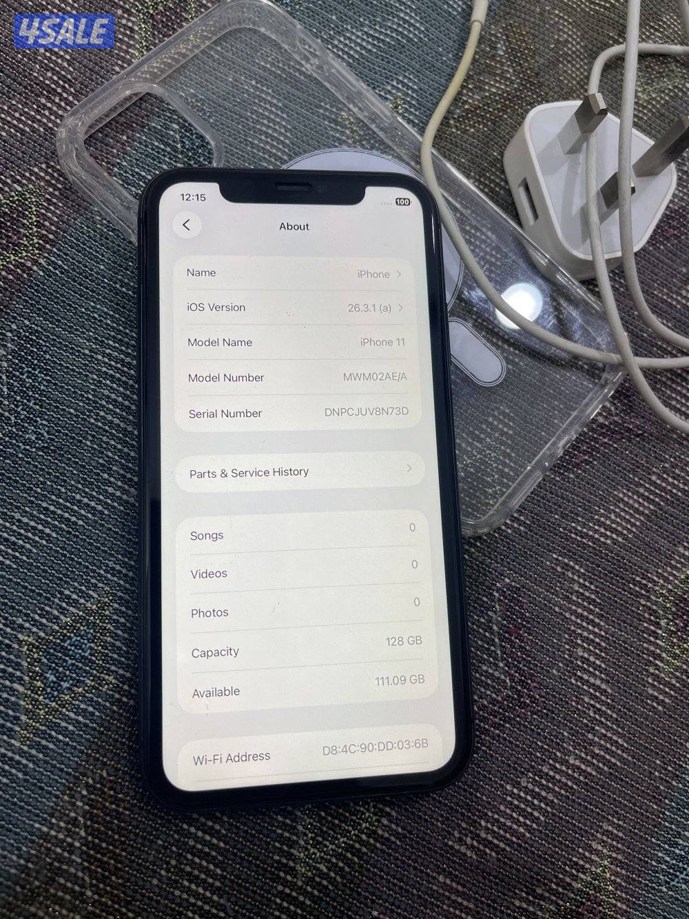 ايفون 11 ابل الاصلي 128 قيقا بطارية 100 نظيف وشغال تمام2