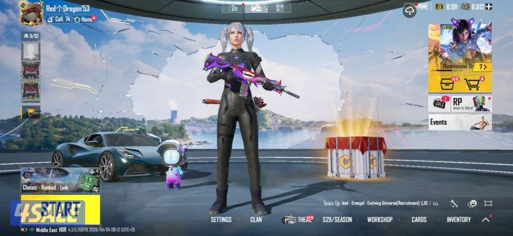 اكونت ببجي متكامل لفل ٩١ نوادر وقدبم5