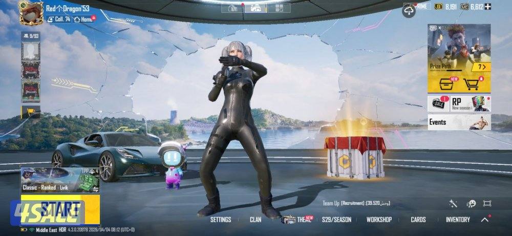 اكونت ببجي متكامل لفل ٩١ نوادر وقدبم6