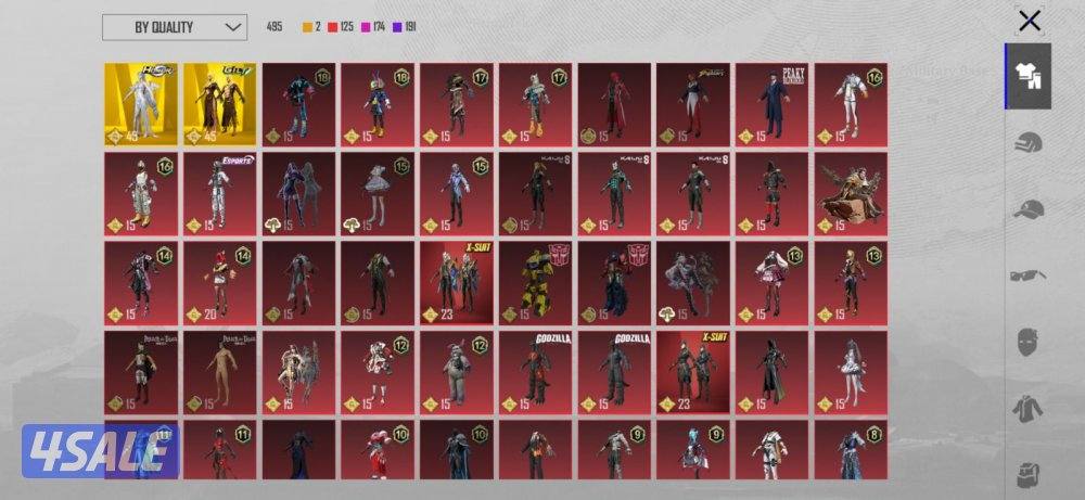 اكونت ببجي متكامل لفل ٩١ نوادر وقدبم8