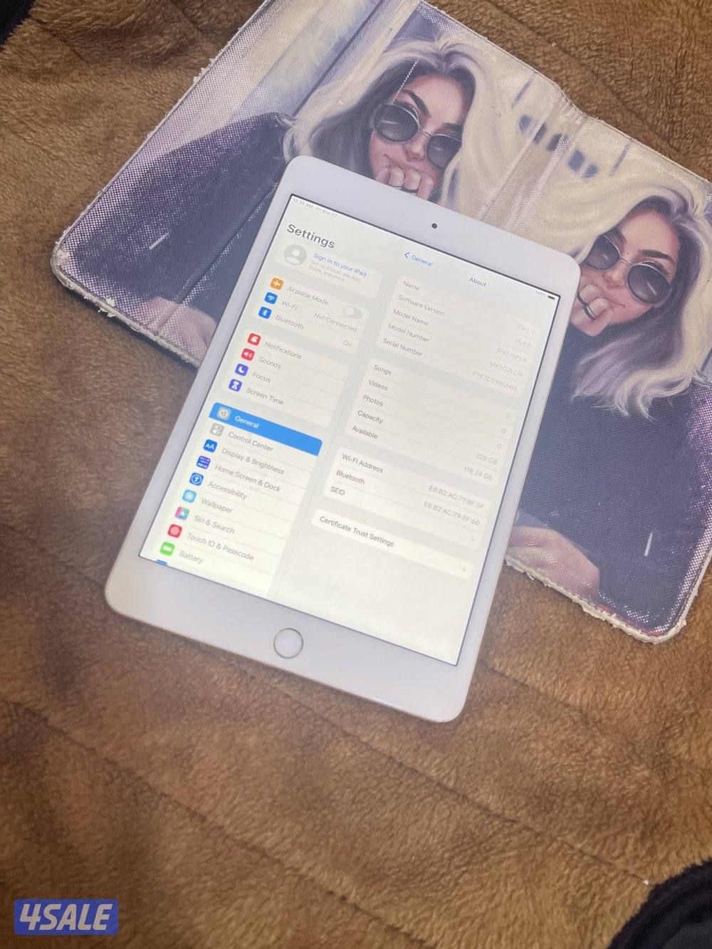 ايباد ابل ميني 4 فور 128 قيقا شاشة 7.8 تحديث 15.8 ينزل كل البرامج2