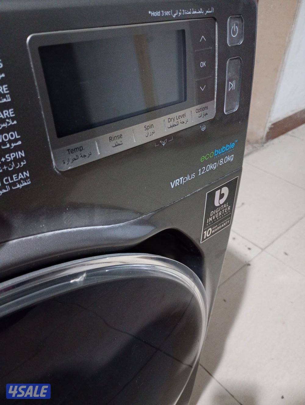غسالة سامسونج بحالة جيدة جدا للبيع مع عطل بالعصر فقط1
