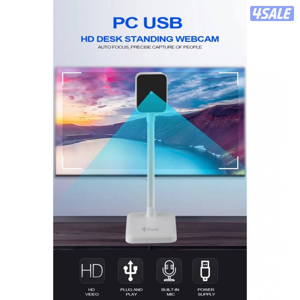 Kisonli D1 2K HD Autofocus Webcam with Built-in Microphone3