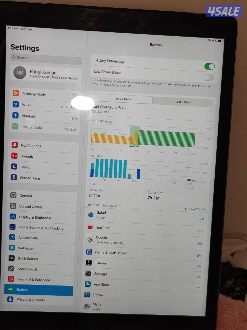 iPad pro 12.9 inches with WiFi + cellular 128gb3