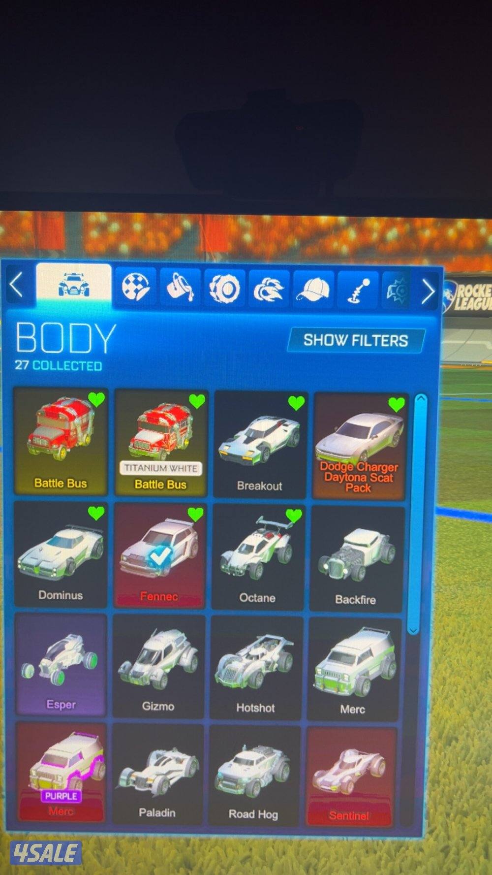 بيع حساب ترفس كوت عشوائي من ٣٠ سكن إلى ٣٠٠ سكن وحساب روكت ليق فيه فنك4