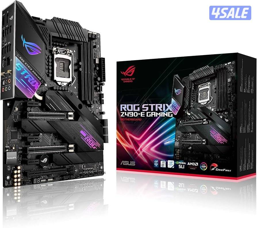 على السوم معالج مع مذربورد فقط Z490-E ROG STRIX /I9-11TH0