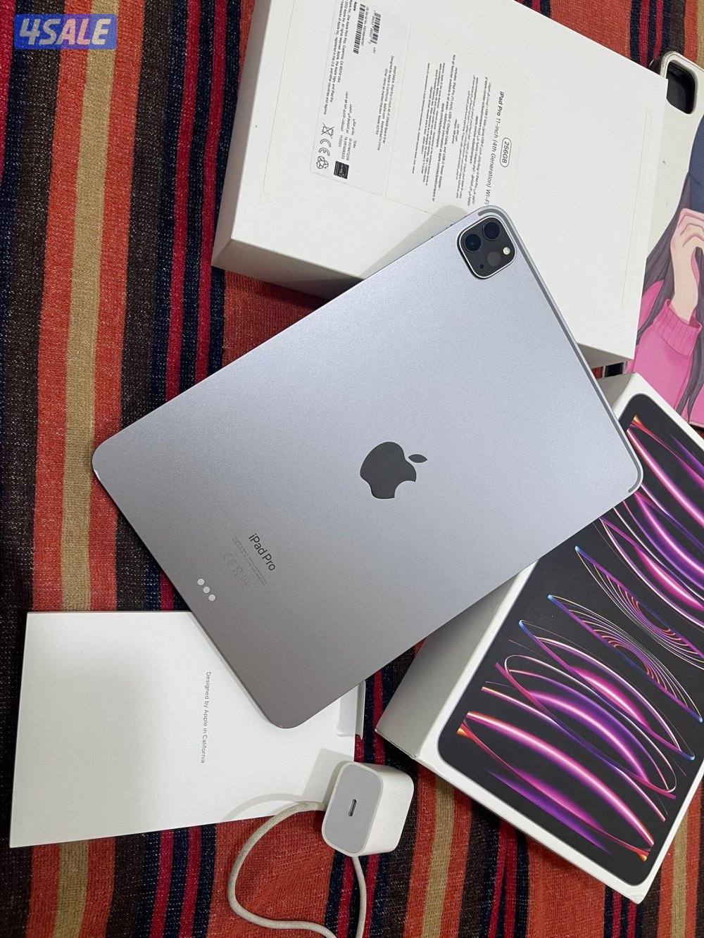 ايباد برو 11 انش 256 غيغا M2 الجيل الرابع نظيف حيل مع الكرتون والشاحن5