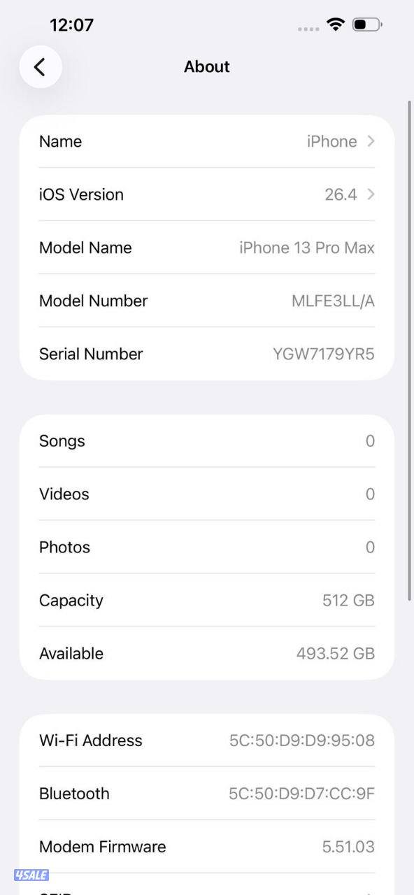 ايفون 13 برو ماكس – 512 جيجا – أزرق بطارية 86% مستعمل كالجديد11