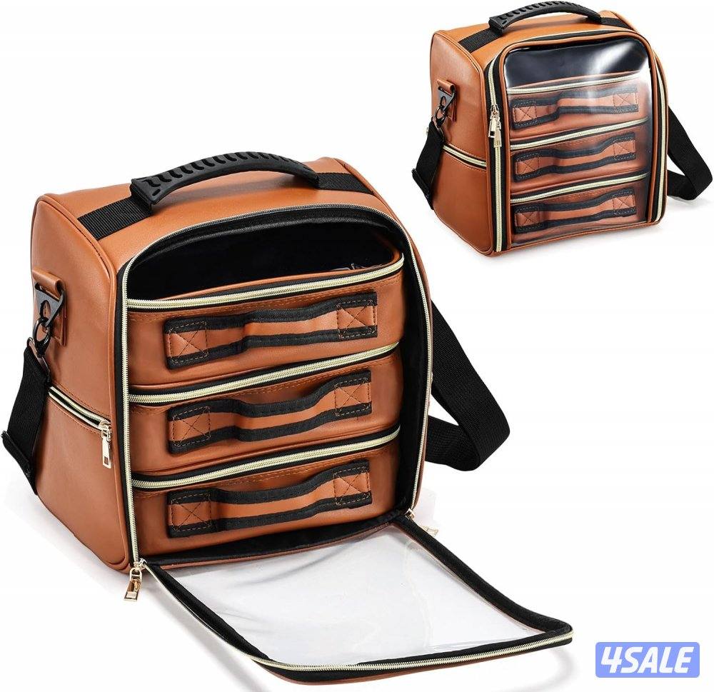 Professional Makeup Organizer Bag with Clear Toiletry Pouches4