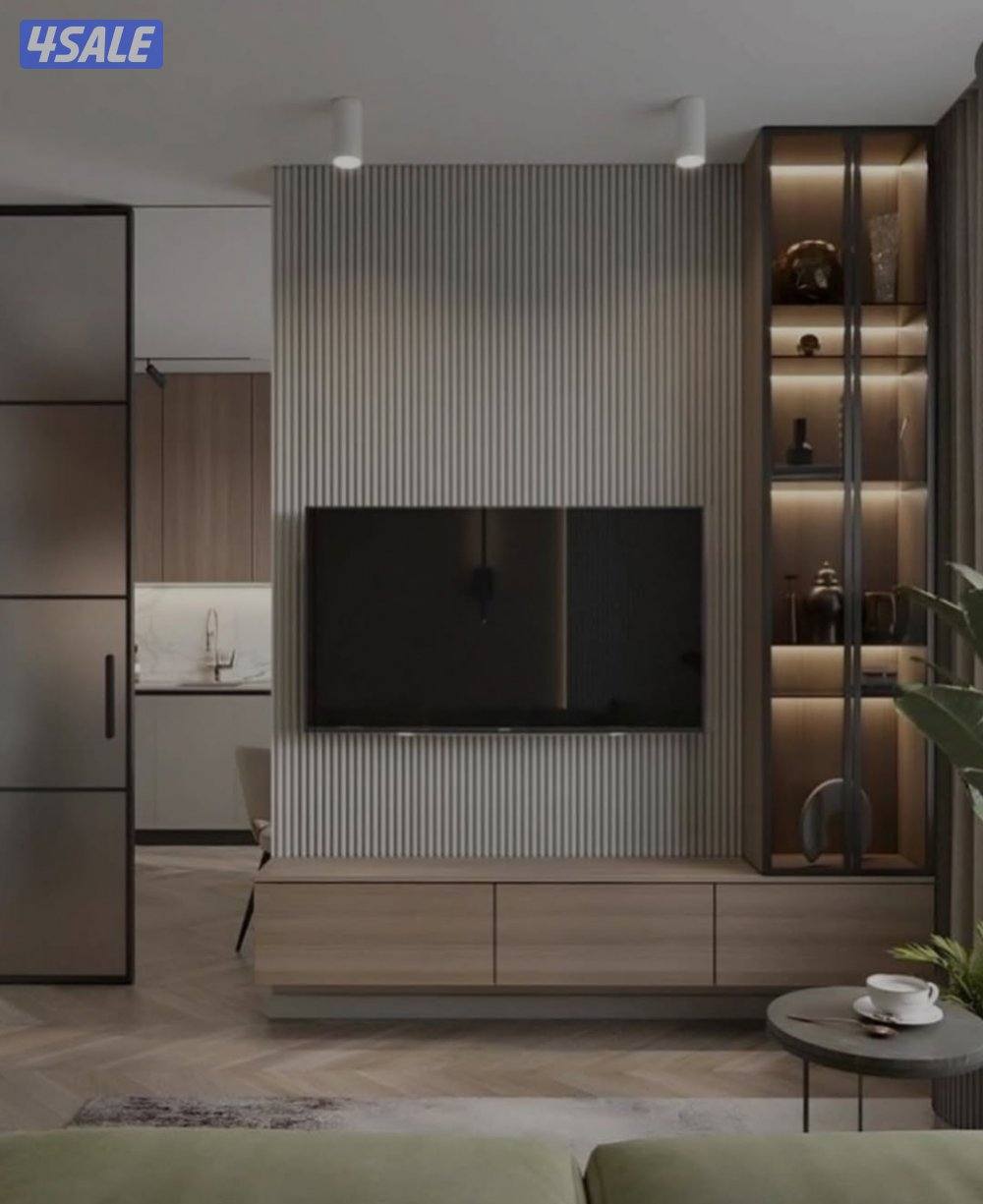 ديكورات خشب - جبس  بديل شابرد تربنتين وييجارات خلفية تلفزيون اصباغ جام4