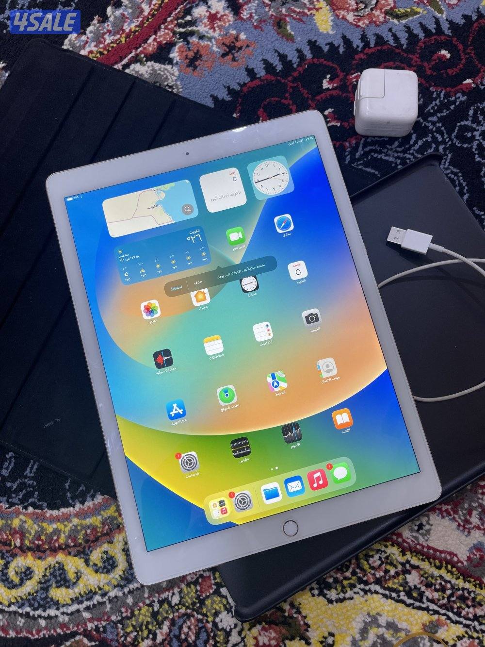 ايباد ابل برو 12.8 انش 32 قيقا نظيف وشغال تمام تحديث 16،7 مع كفر والشا3
