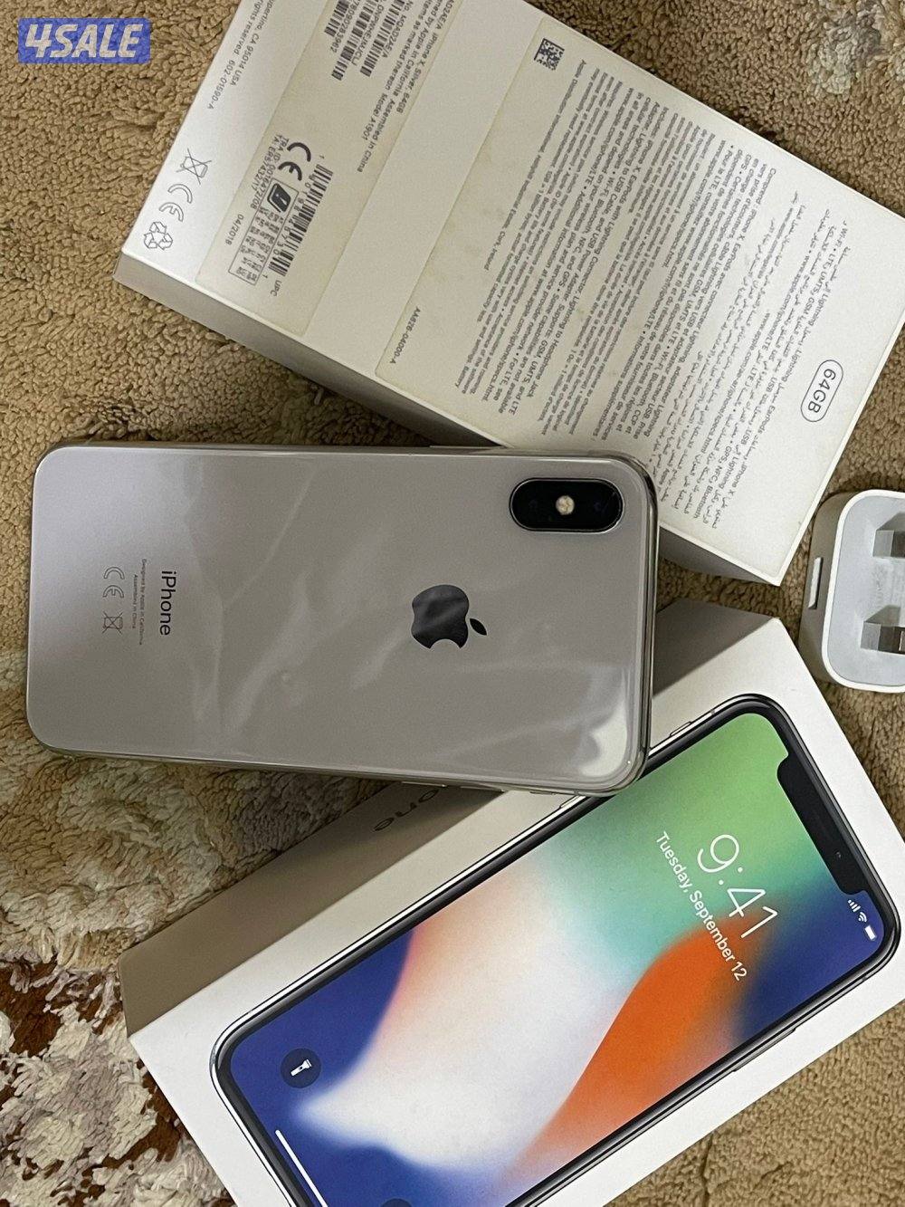 ايفون اكس ابيض 64 قيقا نظيف وشغال تمام بطارية 83 مع الاغراض الشحن6