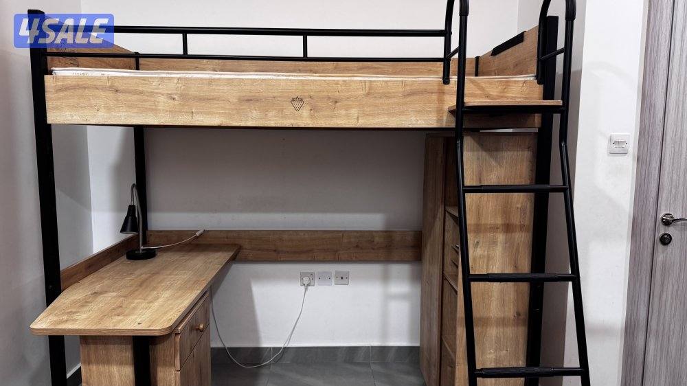 ‏للبيع السريع🚨‼️ سرير علوي مع مكتب بجودة ممتازة 🛌🪵 صناعة çilek0