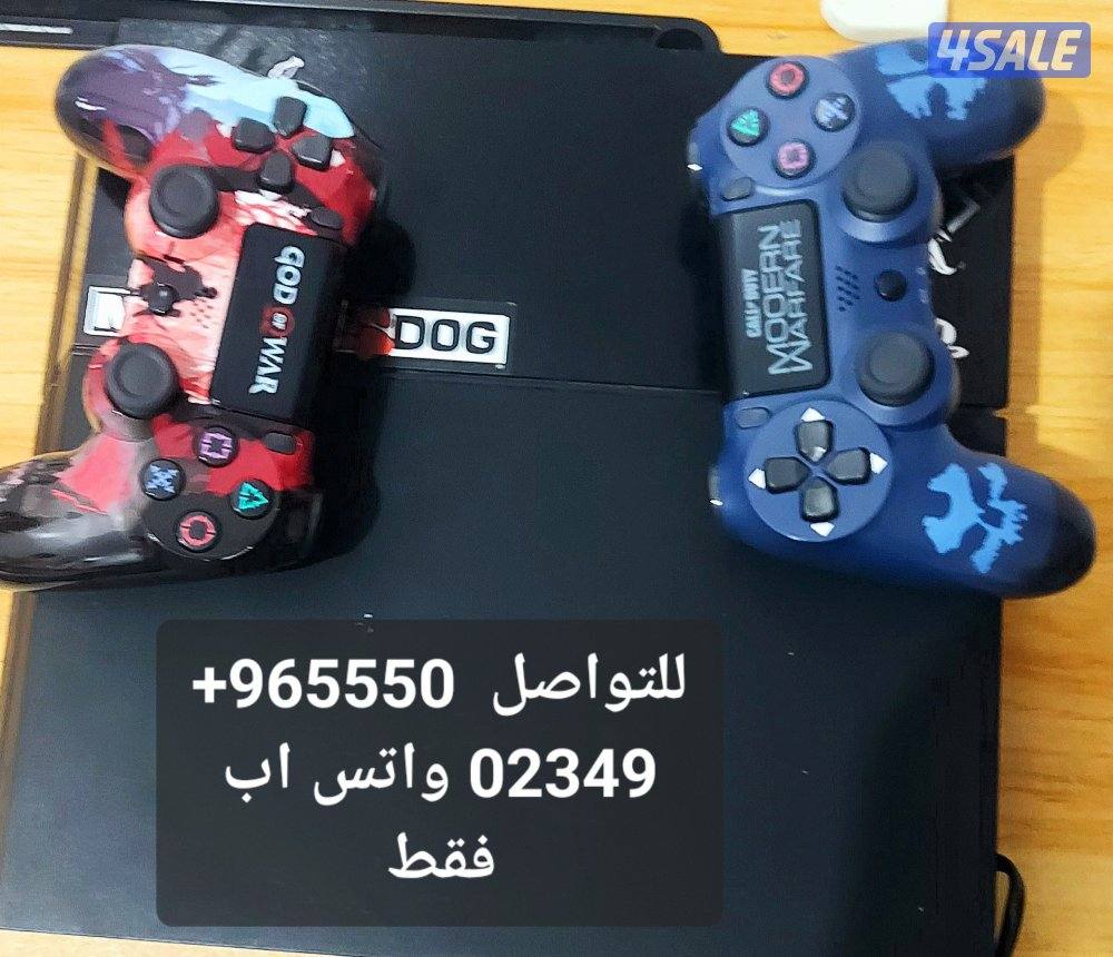 بلايستيشن4 مستعمل مع يدين حالة ممتازة مع شاحن و سعة التخزين قوية علي651