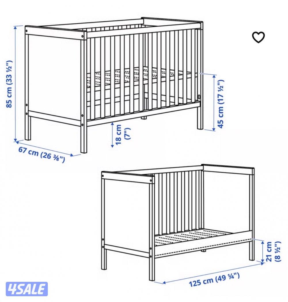Baby cot Ikea Sundvik along with matress1