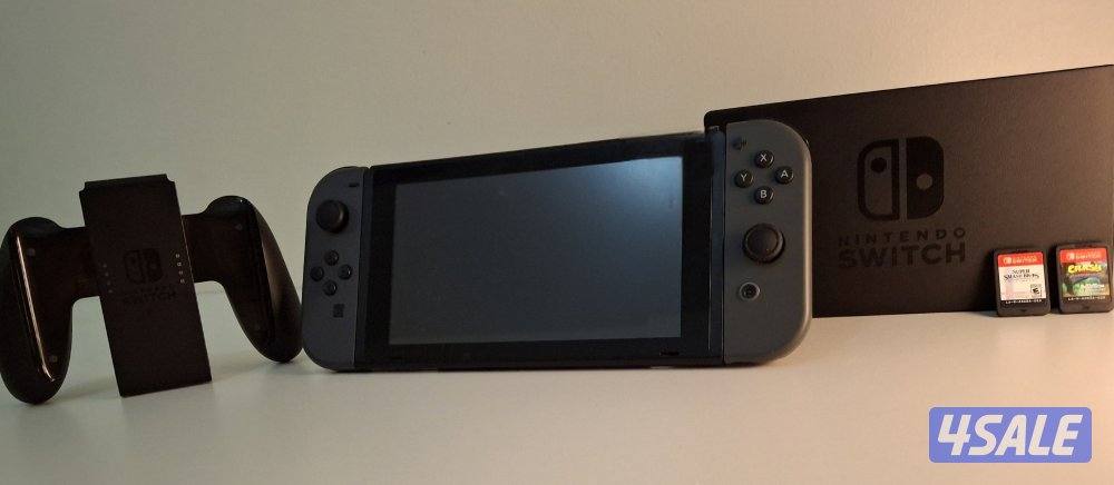 Nintendo Switch Bundle + Smash Bros + Crash | 128GB Card| Excellent0