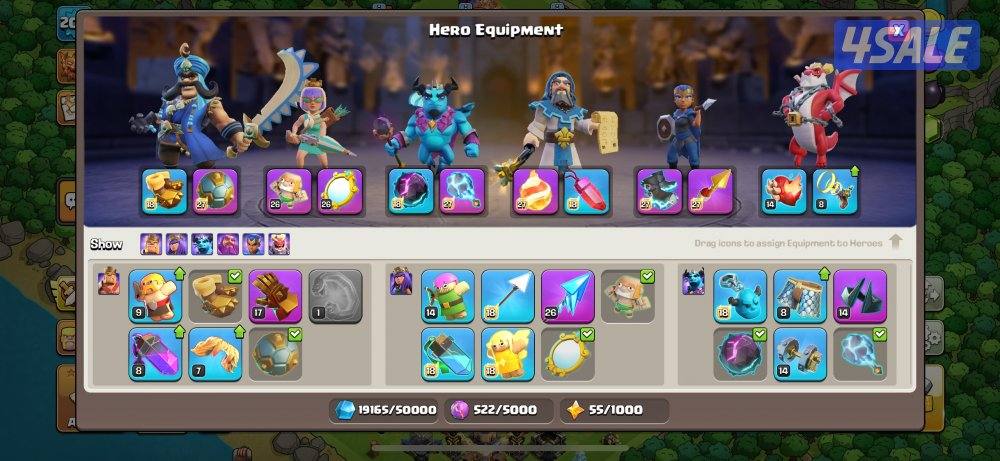 كلاش اوف كلانس تاون ١٨ - دفاعات ماكس وملوك شبه ماكس ومعدات ماكس7