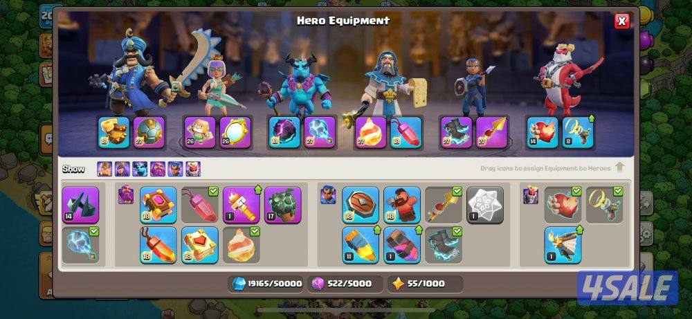 كلاش اوف كلانس تاون ١٨ - دفاعات ماكس وملوك شبه ماكس ومعدات ماكس8