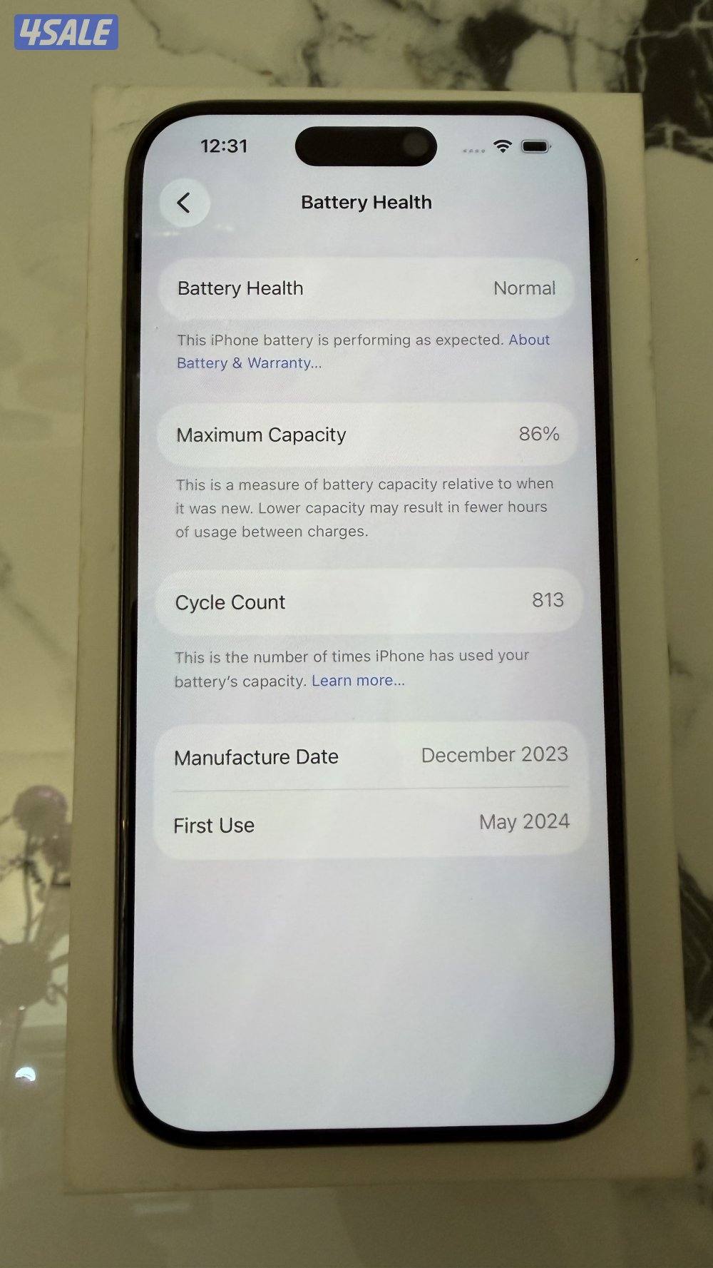 I phone 15 pro 256gb battery 86% perfect condition1