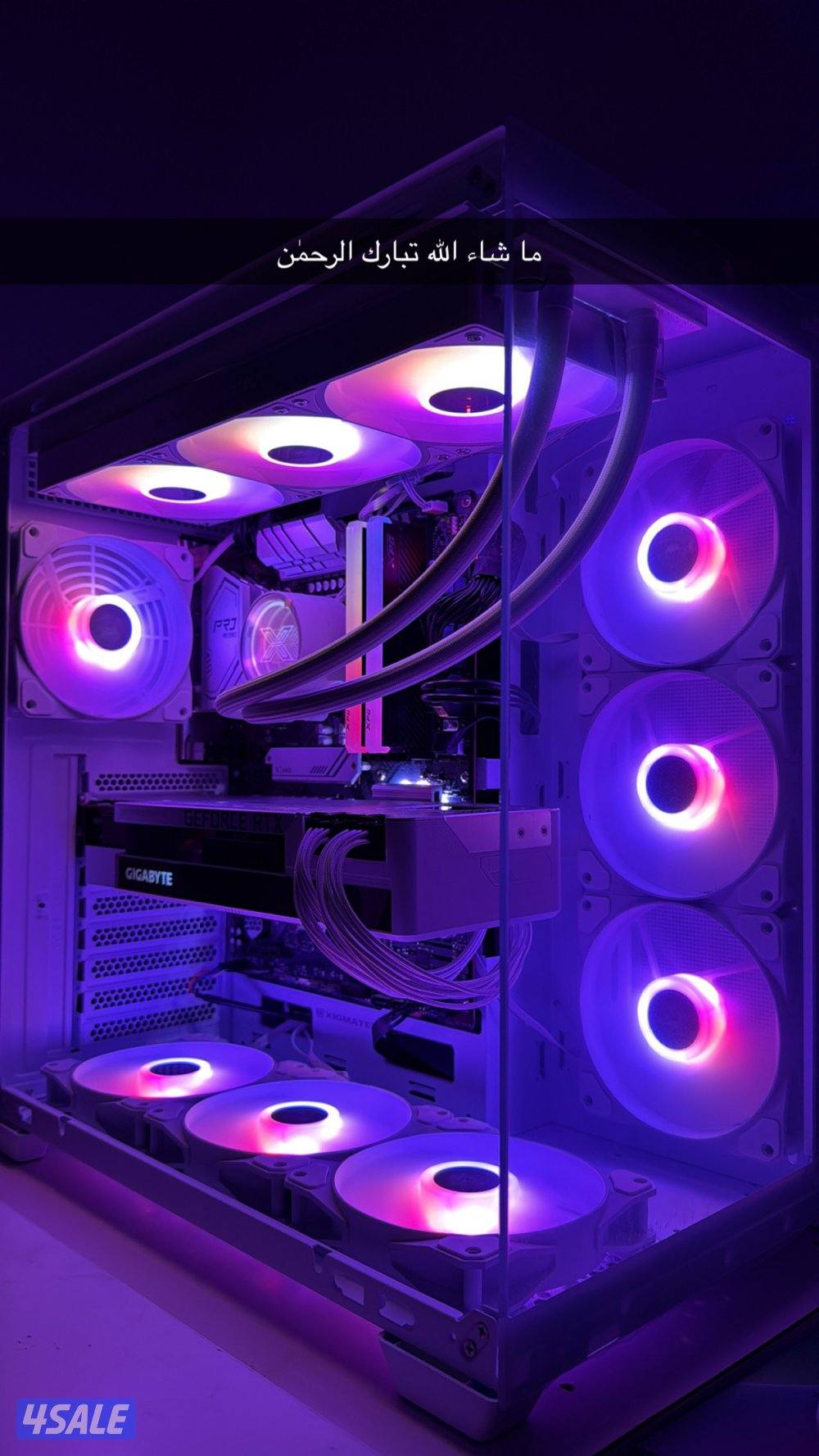 للبيع بيسي قيمنق ابيض كرت 3080 و معالج i9-10900KF يشغل جميع الالعاب0