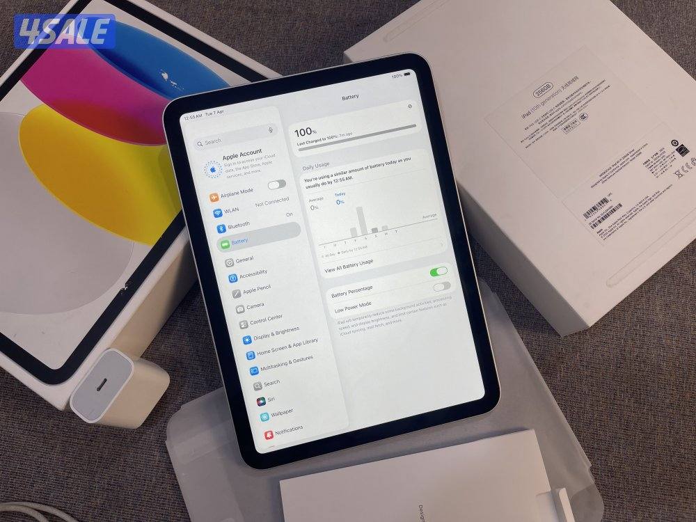 ايباد ابل 10 العاشر 256 قيقا بطارية 92 نظيف وشغال تمام مع الاغراض8