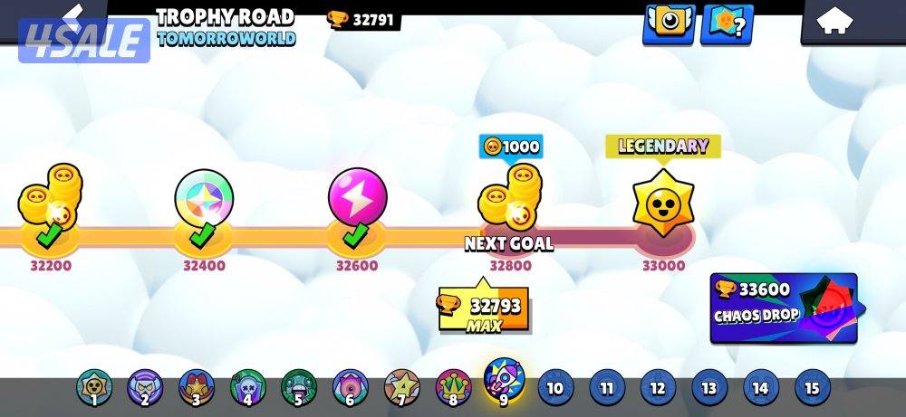 حساب لعبه براول ستارز للبيع٣٣الف كاس ٩٨بطل1