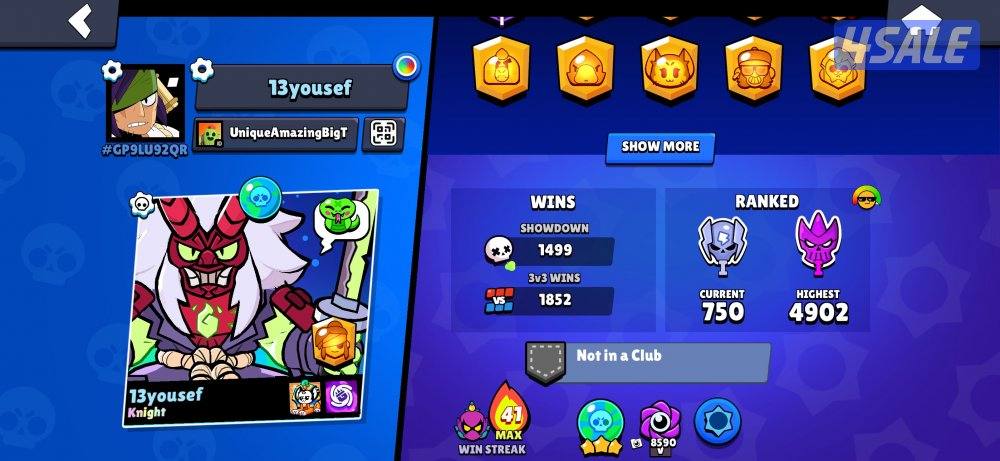 حساب لعبه براول ستارز للبيع٣٣الف كاس ٩٨بطل2