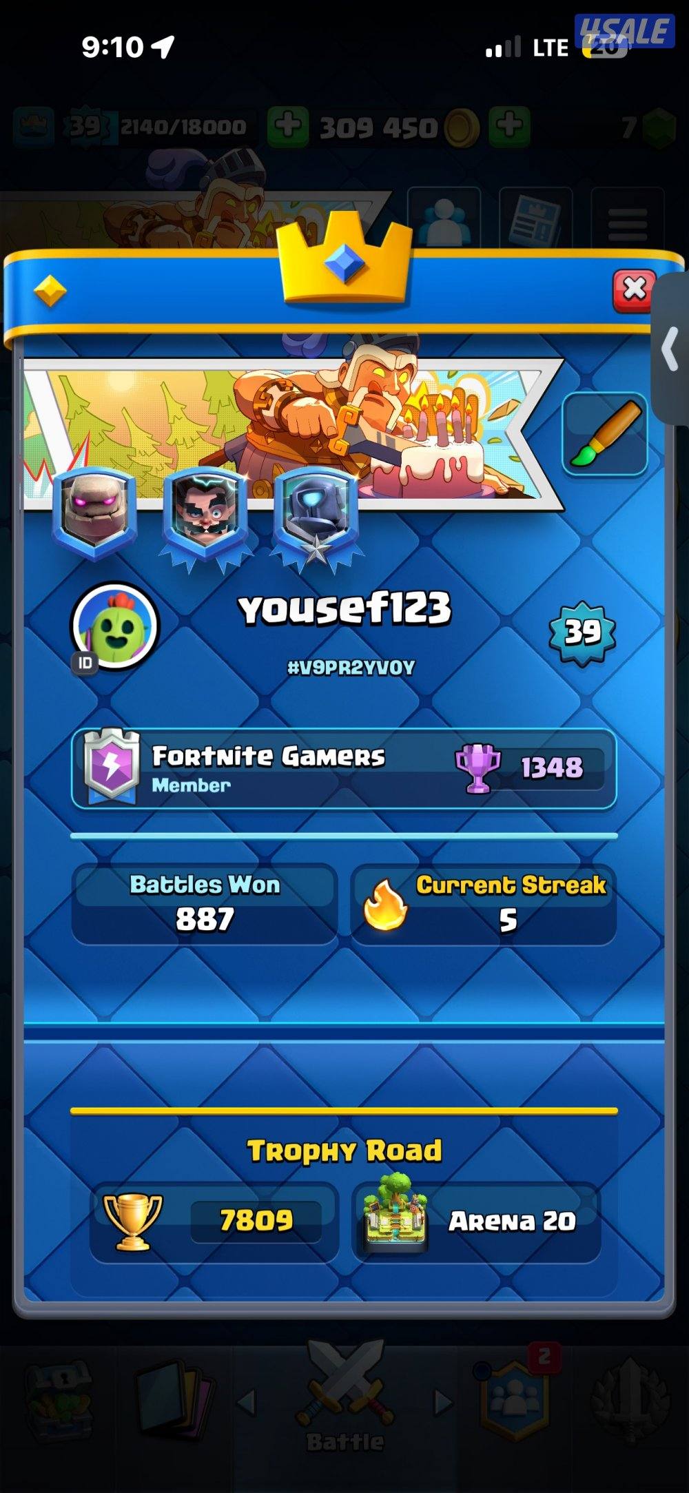 حساب clash royal.للبيع3
