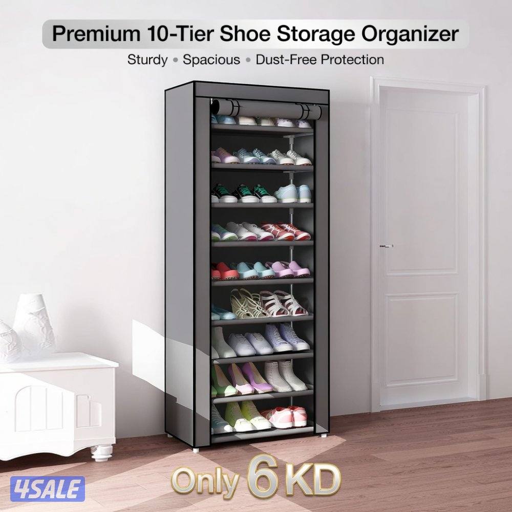 shoe rack 9 layer dustproof with cover0