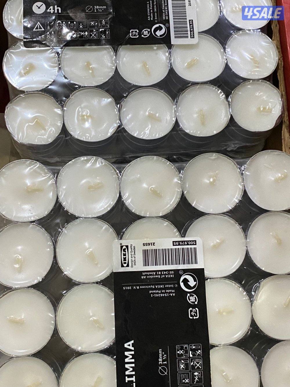 شموع جديده صغيره من ايكيا للبيع عدد 12 باكيت كل باكيت يحتوي على 1000