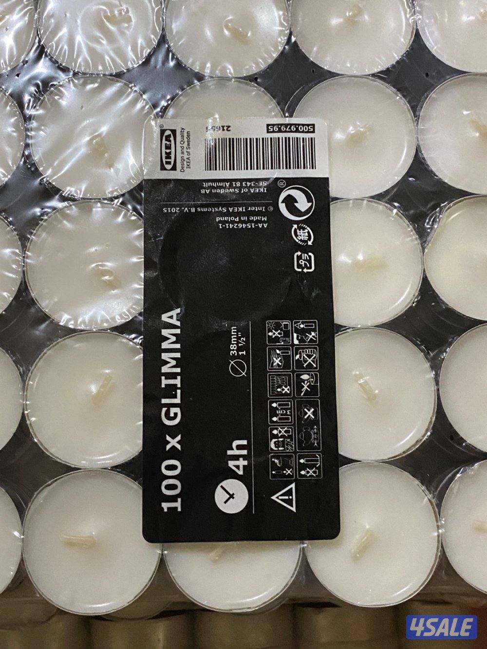 شموع جديده صغيره من ايكيا للبيع عدد 12 باكيت كل باكيت يحتوي على 1001