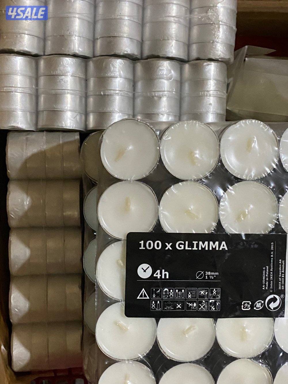 شموع جديده صغيره من ايكيا للبيع عدد 12 باكيت كل باكيت يحتوي على 1002