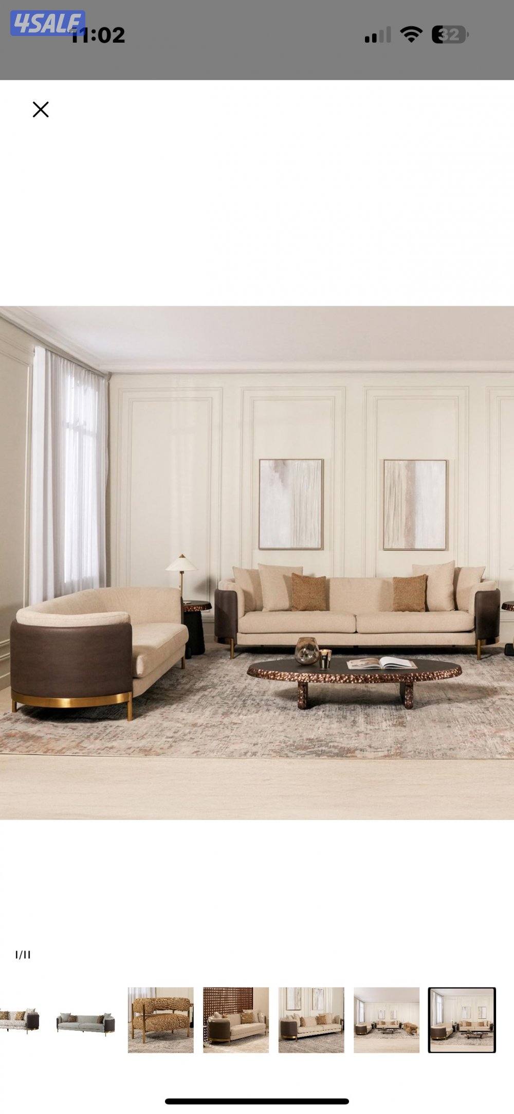 صالة كاملة من صفاة هوم مع طاولة وسط وطاولتين جانبيتين استعمال ٥ شهور1