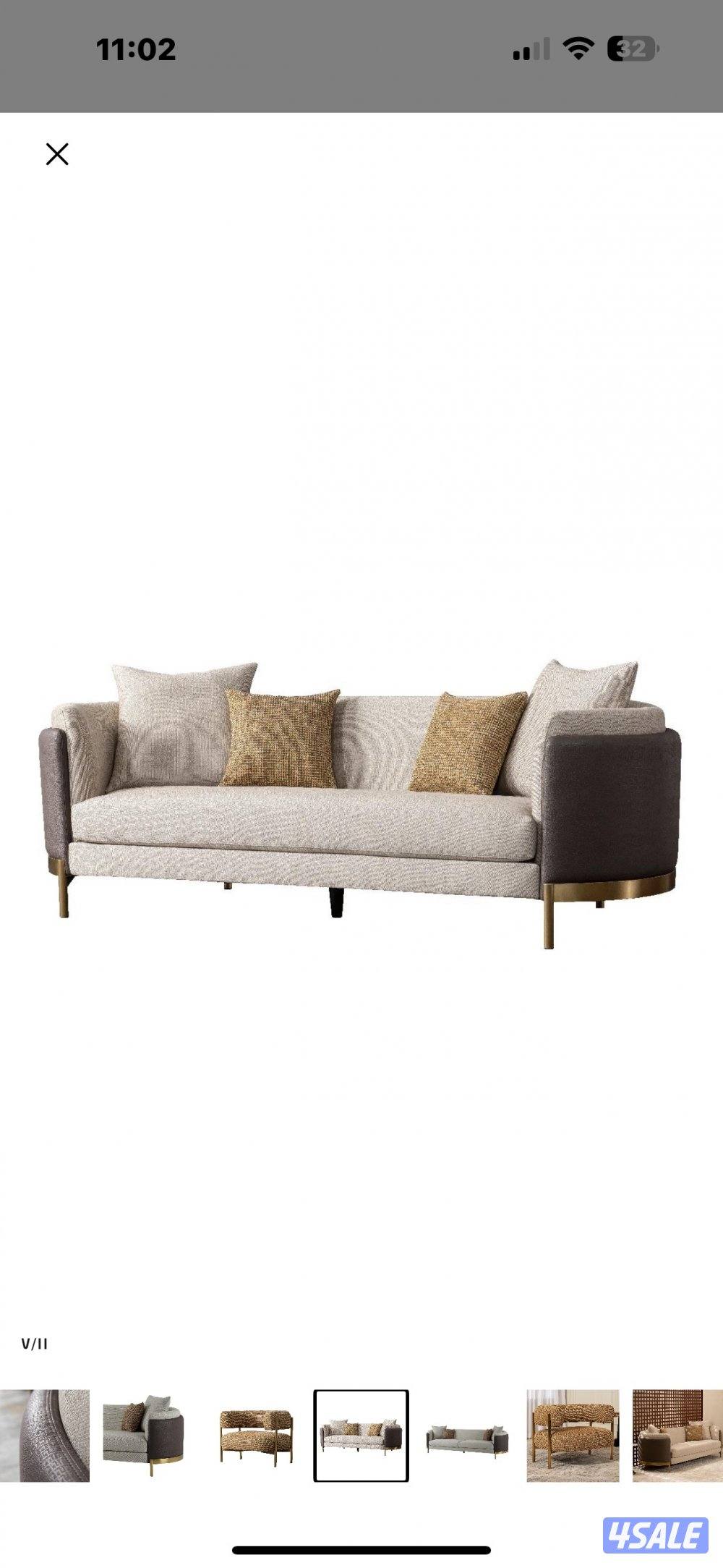 صالة كاملة من صفاة هوم مع طاولة وسط وطاولتين جانبيتين استعمال ٥ شهور2